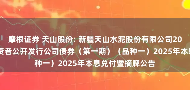 摩根证券 天山股份: 新疆天山水泥股份有限公司2022年面向专业投资者公开发行公司债券（第一期）（品种一）2025年本息兑付暨摘牌公告