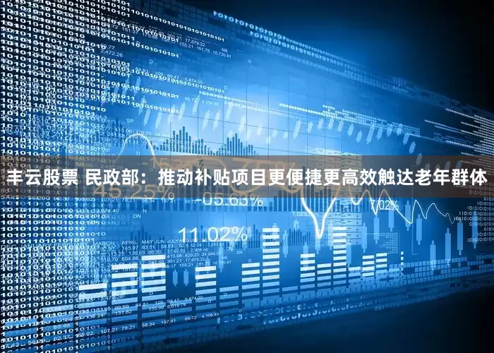 丰云股票 民政部：推动补贴项目更便捷更高效触达老年群体